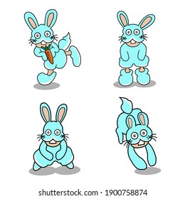 cute rabbit characters for children's clothes