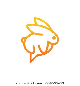 logotipo de chat de Conejo Cuta diseño único simple, plantilla de ilustración gráfica de elemento