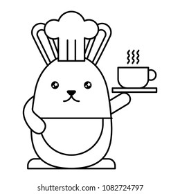 cute rabbit chef kawaii character