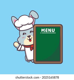 cute rabbit chef. cute vector design character. Vector isolated flat illustration for poster, brochure, web, mascot, sticker, logo and icon.