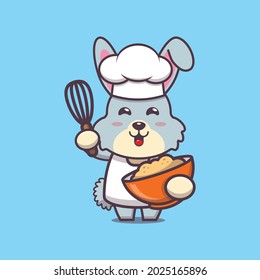 cute rabbit chef. cute vector design character. Vector isolated flat illustration for poster, brochure, web, mascot, sticker, logo and icon.