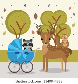 cute rabbit and chipmunk animal characters