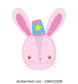 cute rabbit circus with hat