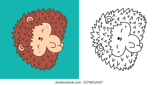 Cute Rabbit Clipart Illustration and Black and White. Kawaii Clip Art Forest Animal. Isolated Vector Illustration of a Kawaii Animal for Prints for Clothes, Stickers, Baby Shower, Coloring Pages. 