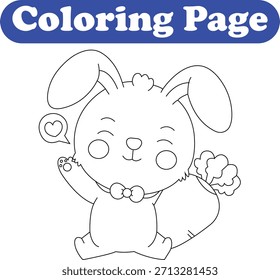 Süße Kaninchen Malbuch Seite für Kinder