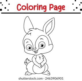 cute rabbit coloring page. Animal coloring book for kids