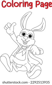 cute rabbit coloring pages for kids. Funny coloring book,  Animal coloring book page