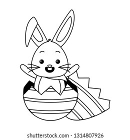cute rabbit coming out easter egg