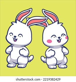 Cute rabbit cupule vector art eps