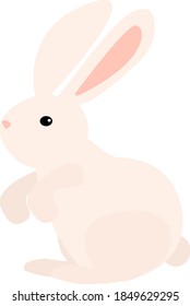Cute rabbit for decorating postcards for Easter. Rabbit character for children's book.