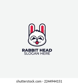 cute rabbit design logo template vector icon