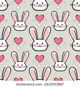 Design de coelho bonito em fundo neutro