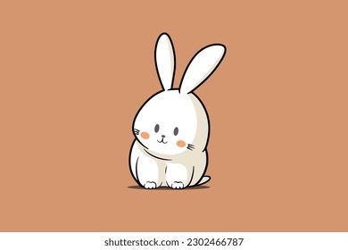 Cute rabbit for dicut sticker and logo