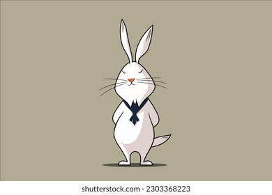 Cute rabbit for dicut sticker and logo