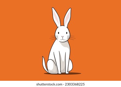 Cute rabbit for dicut sticker and logo