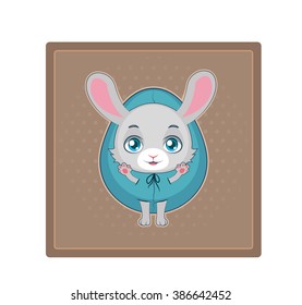 Cute rabbit dressed as an egg - coaster
