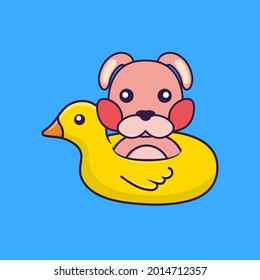 Cute rabbit With Duck buoy.