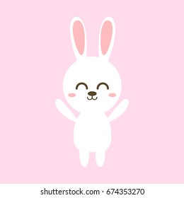 cute rabbit , easter bunny , funny animal cartoon vector illustration.