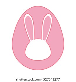 cute rabbit easter character with egg
