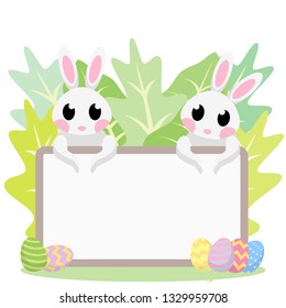 CUTE RABBIT EASTER DAY BUNNY HAPPY  EGG