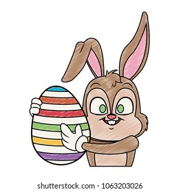 Cute rabbit with easter egg