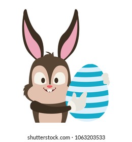 Cute rabbit with easter egg