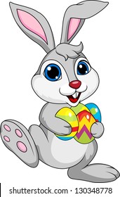 Cute rabbit with Easter egg