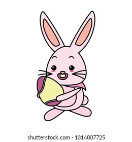 cute rabbit with easter egg