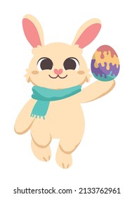 cute rabbit with easter egg