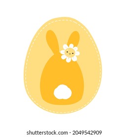 Cute rabbit with Easter egg icon isolated on white background vector illustration.