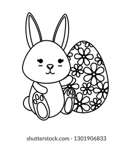 cute rabbit with easter egg painted