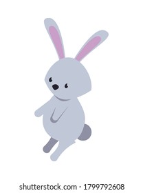 cute rabbit easter season character vector illustration design