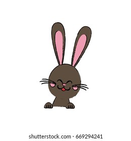 cute rabbit easter spring celebration symbol