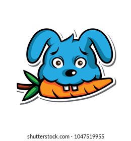 Cute rabbit eating a carrot