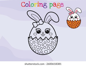 Cute Rabbit In Egg activate for kids and adults coloring page
