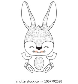 cute rabbit with egg easter celebration