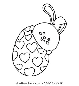 cute rabbit with egg easter isolated icon vector illustration design