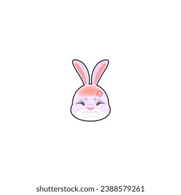 celebración del conjunto de cabezas de elemento de conejo lindo