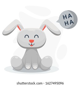 Cute rabbit emoticon cartoon vector
