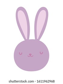 cute rabbit face adorable cartoon character icon vector illustration