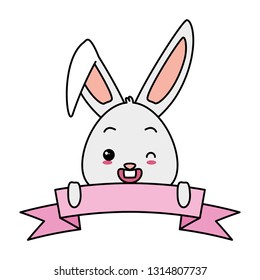 cute rabbit face cartoon
