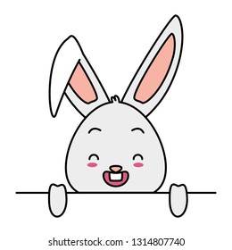 cute rabbit face cartoon