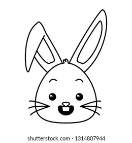cute rabbit face cartoon