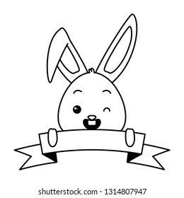 cute rabbit face cartoon