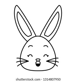 cute rabbit face cartoon