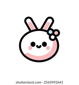 cute rabbit face cartoon vector illustration design