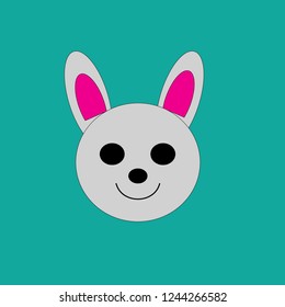 Cute rabbit face character vector