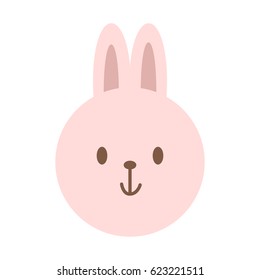 Cute rabbit face, chinese zodiac vector cartoon