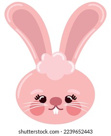 cute rabbit face icon isolated