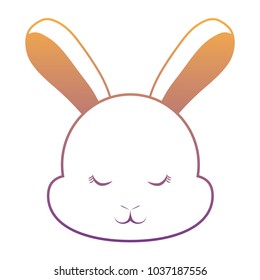 cute rabbit face icon over white background, colorful design vector illustration
